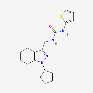molecular formula C18H24N4OS B2905412 1-((1-cyclopentyl-4,5,6,7-tetrahydro-1H-indazol-3-yl)methyl)-3-(thiophen-2-yl)urea CAS No. 1448078-55-4