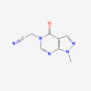 molecular formula C8H7N5O B2905414 2-(1-Methyl-4-oxopyrazolo[3,4-d]pyrimidin-5-yl)acetonitrile CAS No. 1341558-50-6