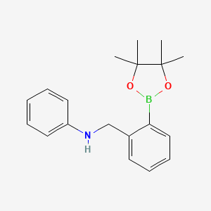 molecular formula C19H24BNO2 B2905415 2-(N-Phenylaminomethyl)phenylboronic acid, pinacol ester CAS No. 2096340-05-3