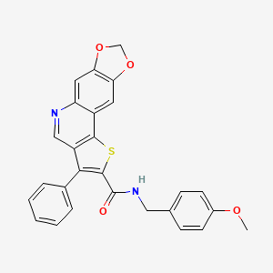 N-(4-methoxybenzyl)-3-phenyl[1,3]dioxolo[4,5-g]thieno[3,2-c]quinoline-2-carboxamide