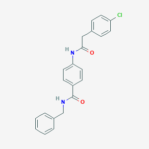 molecular formula C22H19ClN2O2 B290542 N-benzyl-4-{[(4-chlorophenyl)acetyl]amino}benzamide 