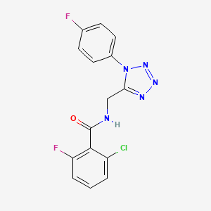molecular formula C15H10ClF2N5O B2905421 2-chloro-6-fluoro-N-((1-(4-fluorophenyl)-1H-tetrazol-5-yl)methyl)benzamide CAS No. 921082-55-5