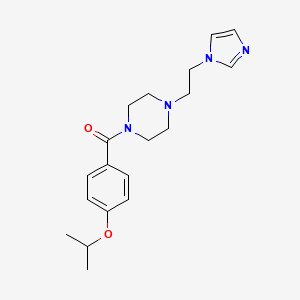 molecular formula C19H26N4O2 B2905422 (4-(2-(1H-imidazol-1-yl)ethyl)piperazin-1-yl)(4-isopropoxyphenyl)methanone CAS No. 1396809-07-6