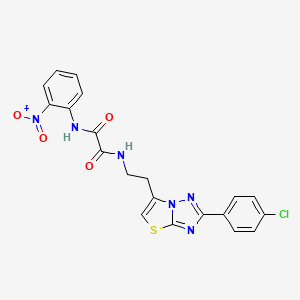 N1-(2-(2-(4-chlorophenyl)thiazolo[3,2-b][1,2,4]triazol-6-yl)ethyl)-N2-(2-nitrophenyl)oxalamide