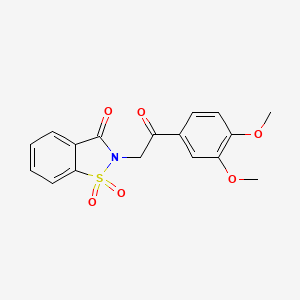molecular formula C17H15NO6S B2905431 2-[2-(3,4-dimethoxyphenyl)-2-oxoethyl]-1,2-benzothiazol-3(2H)-one 1,1-dioxide CAS No. 879740-78-0