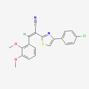 molecular formula C20H15ClN2O2S B2905432 (Z)-2-(4-(4-chlorophenyl)thiazol-2-yl)-3-(2,3-dimethoxyphenyl)acrylonitrile CAS No. 476671-45-1