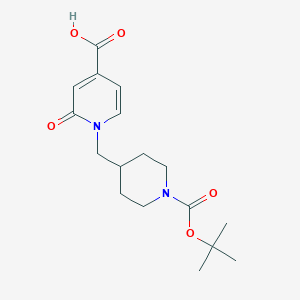 1-[[1-[(2-Methylpropan-2-yl)oxycarbonyl]piperidin-4-yl]methyl]-2-oxopyridine-4-carboxylic acid