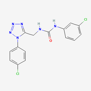 molecular formula C15H12Cl2N6O B2905436 1-(3-chlorophenyl)-3-((1-(4-chlorophenyl)-1H-tetrazol-5-yl)methyl)urea CAS No. 941922-94-7