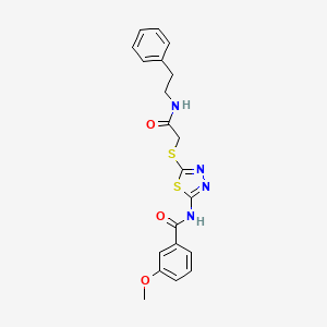 molecular formula C20H20N4O3S2 B2905437 3-methoxy-N-(5-((2-oxo-2-(phenethylamino)ethyl)thio)-1,3,4-thiadiazol-2-yl)benzamide CAS No. 868974-70-3