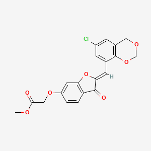 molecular formula C20H15ClO7 B2905441 (Z)-methyl 2-((2-((6-chloro-4H-benzo[d][1,3]dioxin-8-yl)methylene)-3-oxo-2,3-dihydrobenzofuran-6-yl)oxy)acetate CAS No. 929417-50-5