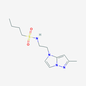 molecular formula C12H20N4O2S B2905448 N-(2-(6-methyl-1H-imidazo[1,2-b]pyrazol-1-yl)ethyl)butane-1-sulfonamide CAS No. 2034239-18-2