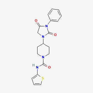 molecular formula C19H20N4O3S B2905454 4-(2,4-dioxo-3-phenylimidazolidin-1-yl)-N-(thiophen-2-yl)piperidine-1-carboxamide CAS No. 2034605-01-9