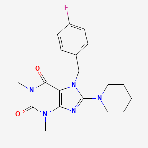 molecular formula C19H22FN5O2 B2905455 7-(4-fluorobenzyl)-1,3-dimethyl-8-(piperidin-1-yl)-1H-purine-2,6(3H,7H)-dione CAS No. 359904-11-3
