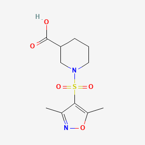 molecular formula C11H16N2O5S B2905460 1-[(3,5-Dimethylisoxazol-4-yl)sulfonyl]piperidine-3-carboxylic acid CAS No. 875163-82-9
