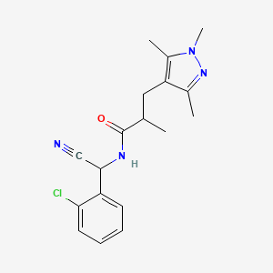 molecular formula C18H21ClN4O B2905465 N-[(2-Chlorophenyl)-cyanomethyl]-2-methyl-3-(1,3,5-trimethylpyrazol-4-yl)propanamide CAS No. 1465408-96-1