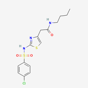 molecular formula C15H18ClN3O3S2 B2905480 N-butyl-2-(2-(4-chlorophenylsulfonamido)thiazol-4-yl)acetamide CAS No. 922045-98-5