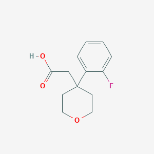 molecular formula C13H15FO3 B2905483 2-[4-(2-Fluorophenyl)-tetrahydro-2H-pyran-4-yl]acetic acid CAS No. 1225553-46-7