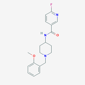 molecular formula C19H22FN3O2 B2905486 6-Fluoro-N-[1-[(2-methoxyphenyl)methyl]piperidin-4-yl]pyridine-3-carboxamide CAS No. 1436042-61-3