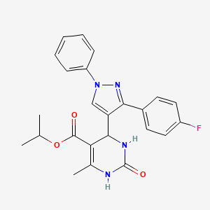 propan-2-yl 4-[3-(4-fluorophenyl)-1-phenyl-1H-pyrazol-4-yl]-6-methyl-2-oxo-1,2,3,4-tetrahydropyrimidine-5-carboxylate