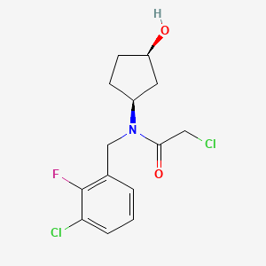 2-Chloro-N-[(3-chloro-2-fluorophenyl)methyl]-N-[(1S,3R)-3-hydroxycyclopentyl]acetamide