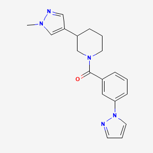 3-(1-methyl-1H-pyrazol-4-yl)-1-[3-(1H-pyrazol-1-yl)benzoyl]piperidine