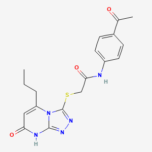 N-(4-acetylphenyl)-2-((7-oxo-5-propyl-7,8-dihydro-[1,2,4]triazolo[4,3-a]pyrimidin-3-yl)thio)acetamide
