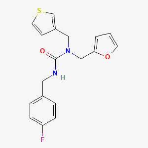 3-(4-Fluorobenzyl)-1-(furan-2-ylmethyl)-1-(thiophen-3-ylmethyl)urea