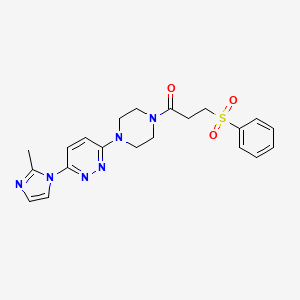 1-(4-(6-(2-methyl-1H-imidazol-1-yl)pyridazin-3-yl)piperazin-1-yl)-3-(phenylsulfonyl)propan-1-one
