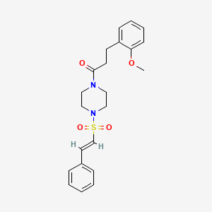 3-(2-methoxyphenyl)-1-[4-[(E)-2-phenylethenyl]sulfonylpiperazin-1-yl]propan-1-one