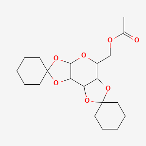 tetrahydro-3a'H-dispiro[cyclohexane-1,2'-bis[1,3]dioxolo[4,5-b:4',5'-d]pyran-7',1''-cyclohexan]-5'-ylmethyl acetate (non-preferred name)