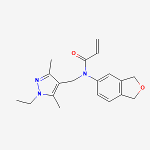 N-(1,3-Dihydro-2-benzofuran-5-yl)-N-[(1-ethyl-3,5-dimethylpyrazol-4-yl)methyl]prop-2-enamide