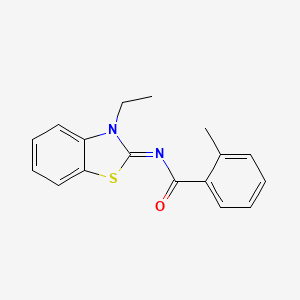 N-(3-ethyl-1,3-benzothiazol-2-ylidene)-2-methylbenzamide