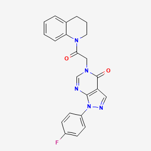 5-[2-(3,4-Dihydro-2H-quinolin-1-yl)-2-oxo-ethyl]-1-(4-fluoro-phenyl)-1,5-dihydro-pyrazolo[3,4-d]pyrimidin-4-one