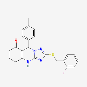 2-[(2-fluorobenzyl)thio]-9-(4-methylphenyl)-5,6,7,9-tetrahydro[1,2,4]triazolo[5,1-b]quinazolin-8(4H)-one
