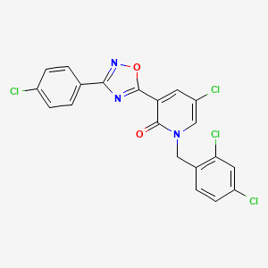 5-Chloro-3-[3-(4-chlorophenyl)-1,2,4-oxadiazol-5-yl]-1-[(2,4-dichlorophenyl)methyl]pyridin-2-one