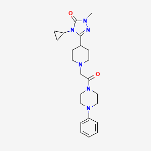 4-cyclopropyl-1-methyl-3-(1-(2-oxo-2-(4-phenylpiperazin-1-yl)ethyl)piperidin-4-yl)-1H-1,2,4-triazol-5(4H)-one