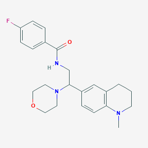 molecular formula C23H28FN3O2 B2905575 4-fluoro-N-(2-(1-methyl-1,2,3,4-tetrahydroquinolin-6-yl)-2-morpholinoethyl)benzamide CAS No. 922034-39-7