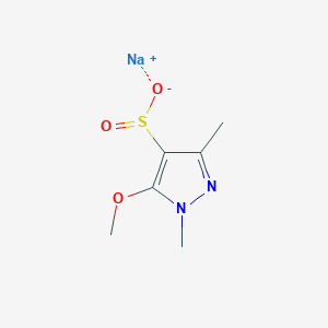 molecular formula C6H9N2NaO3S B2905576 Sodium;5-methoxy-1,3-dimethylpyrazole-4-sulfinate CAS No. 2287311-21-9