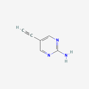molecular formula C6H5N3 B2905577 5-乙炔基嘧啶-2-胺 CAS No. 857265-74-8
