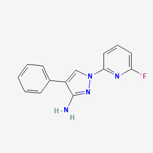 molecular formula C14H11FN4 B2905580 1-(6-fluoro-2-pyridinyl)-4-phenyl-1H-pyrazol-3-amine CAS No. 318284-43-4