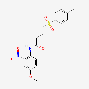 molecular formula C18H20N2O6S B2905581 N-(4-methoxy-2-nitrophenyl)-4-tosylbutanamide CAS No. 941967-45-9