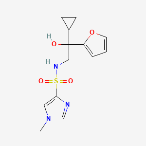 molecular formula C13H17N3O4S B2905588 N-(2-cyclopropyl-2-(furan-2-yl)-2-hydroxyethyl)-1-methyl-1H-imidazole-4-sulfonamide CAS No. 1448122-48-2