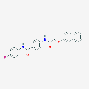 molecular formula C25H19FN2O3 B290559 N-(4-fluorophenyl)-4-{[(2-naphthyloxy)acetyl]amino}benzamide 
