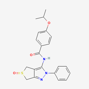 molecular formula C21H21N3O3S B2905592 4-isopropoxy-N-(5-oxido-2-phenyl-4,6-dihydro-2H-thieno[3,4-c]pyrazol-3-yl)benzamide CAS No. 1020247-90-8