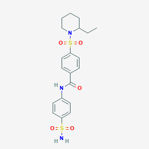 molecular formula C20H25N3O5S2 B2905593 4-((2-ethylpiperidin-1-yl)sulfonyl)-N-(4-sulfamoylphenyl)benzamide CAS No. 887204-20-8