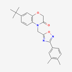 molecular formula C23H25N3O3 B2905596 7-(tert-butyl)-4-((3-(3,4-dimethylphenyl)-1,2,4-oxadiazol-5-yl)methyl)-2H-benzo[b][1,4]oxazin-3(4H)-one CAS No. 1206991-69-6