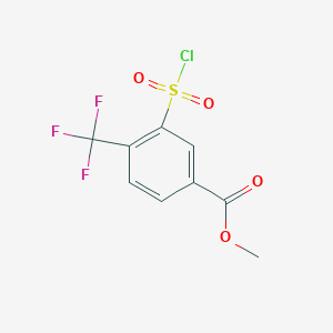 molecular formula C9H6ClF3O4S B2905598 Methyl 3-chlorosulfonyl-4-(trifluoromethyl)benzoate CAS No. 2219376-07-3