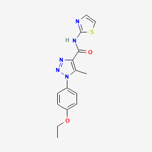 molecular formula C15H15N5O2S B2905607 1-(4-ethoxyphenyl)-5-methyl-N-(1,3-thiazol-2-yl)triazole-4-carboxamide CAS No. 871323-53-4
