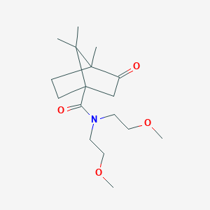 molecular formula C17H29NO4 B2905608 N,N-bis(2-methoxyethyl)-4,7,7-trimethyl-3-oxobicyclo[2.2.1]heptane-1-carboxamide CAS No. 573950-90-0