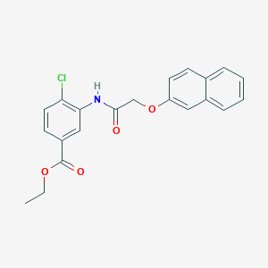 molecular formula C21H18ClNO4 B290561 Ethyl 4-chloro-3-{[(2-naphthyloxy)acetyl]amino}benzoate 